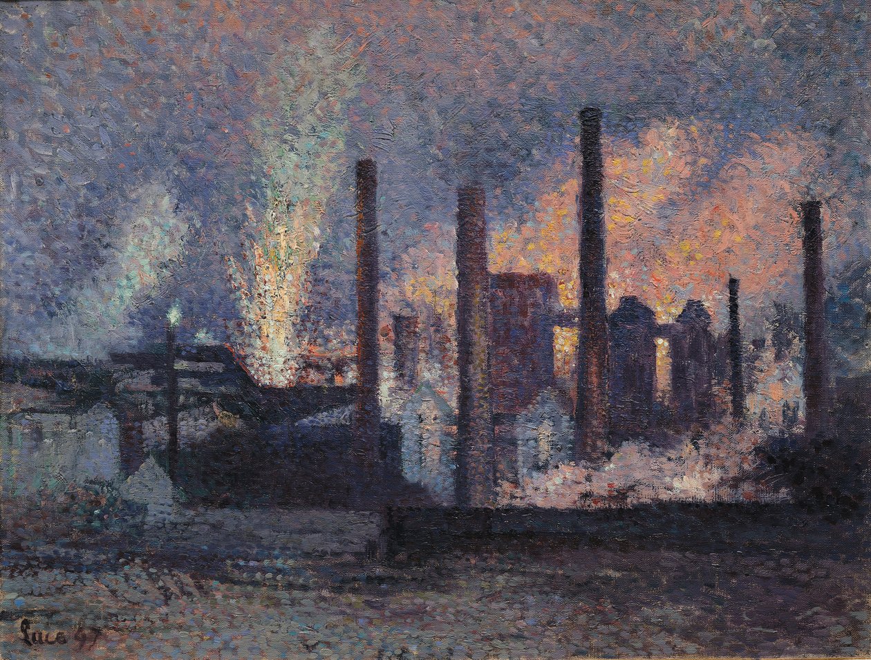 Tutkimus Charleroita lähellä oleville tehtaille, 1897 tekijältä Maximilien Luce