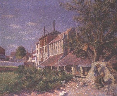 Bievre-joen varrella olevat parkitehtaat, 1887 tekijältä Maximilien Luce
