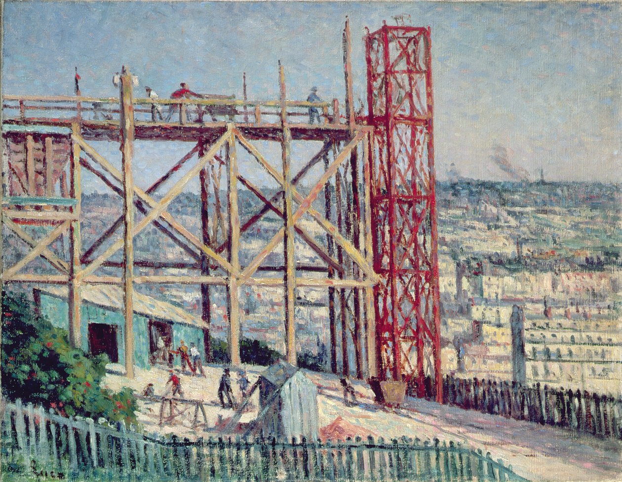 Sacre Coeurin rakentaminen, n. 1900 tekijältä Maximilien Luce
