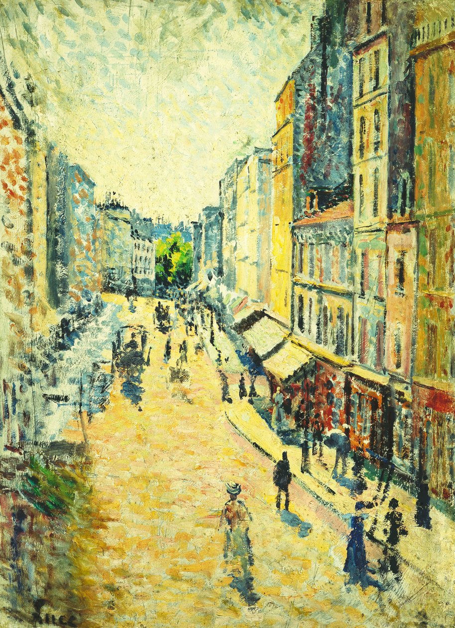 Street in Abbesses; The Street of the Abesses, 1895 tekijältä Maximilien Luce