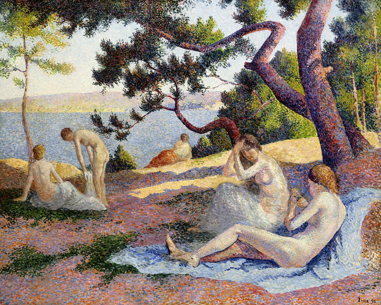 uimarit Saint-Tropezissa; Uimarit Saint-Tropezissa, 1892 tekijältä Maximilien Luce