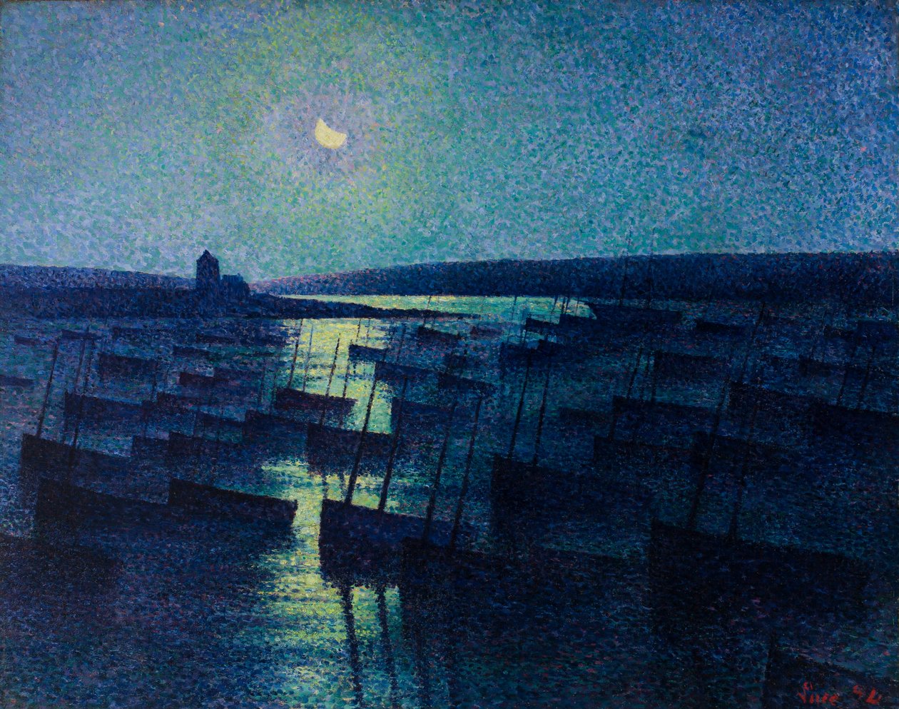 Camaret, Moonlight ja kalastusveneet tekijältä Maximilien Luce