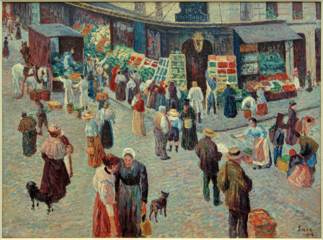 Ruokakauppa, Rue des Abbesses tekijältä Maximilien Luce