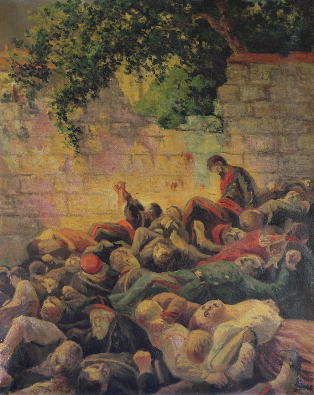 Kommunaarien teloitus "Mur des Federesilla" tekijältä Maximilien Luce