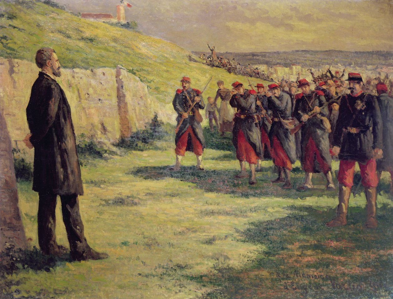 Ammuntaryhmä ampumassa Eugene Varlinia, n. 1918 tekijältä Maximilien Luce