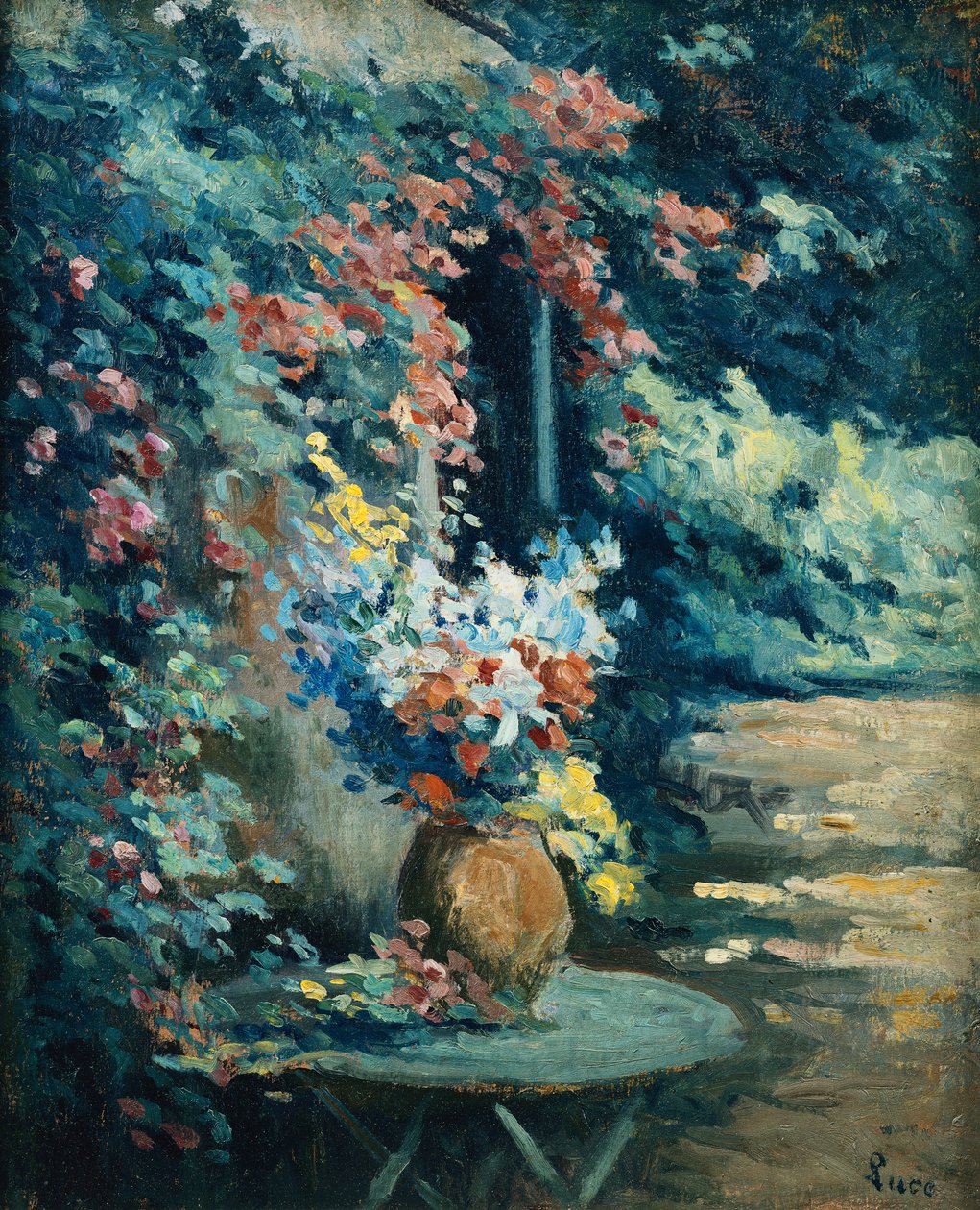 Kukat maisemassa; Kukkakimppu maisemassa, tekijältä Maximilien Luce