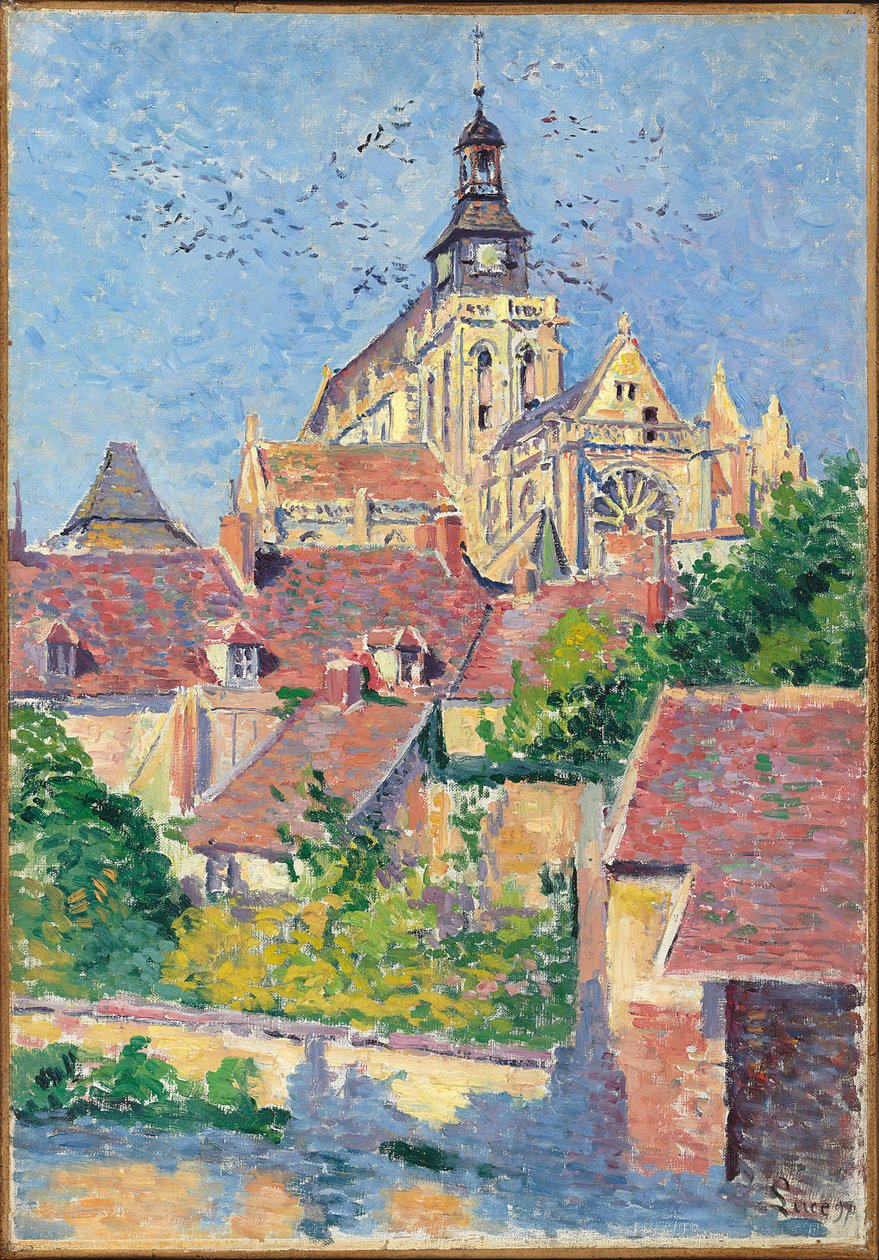 Gisorsin katedraali, näkymä Fosse aux Tanneursista, 1897 tekijältä Maximilien Luce