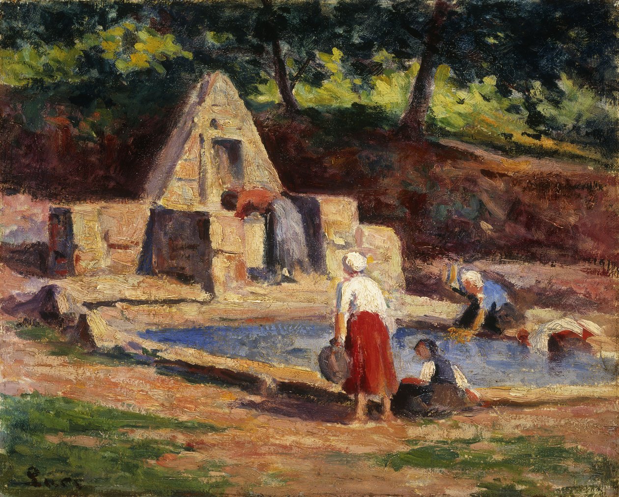 Pesula Maids, Kermouster; Kermouster, Les Lavandieres, 1914-1915 tekijältä Maximilien Luce