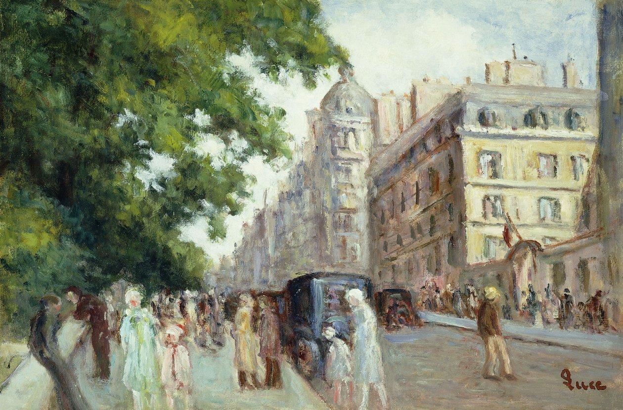 Street Scene Pariisissa; Scene de Rue a Paris, 1935-37 tekijältä Maximilien Luce
