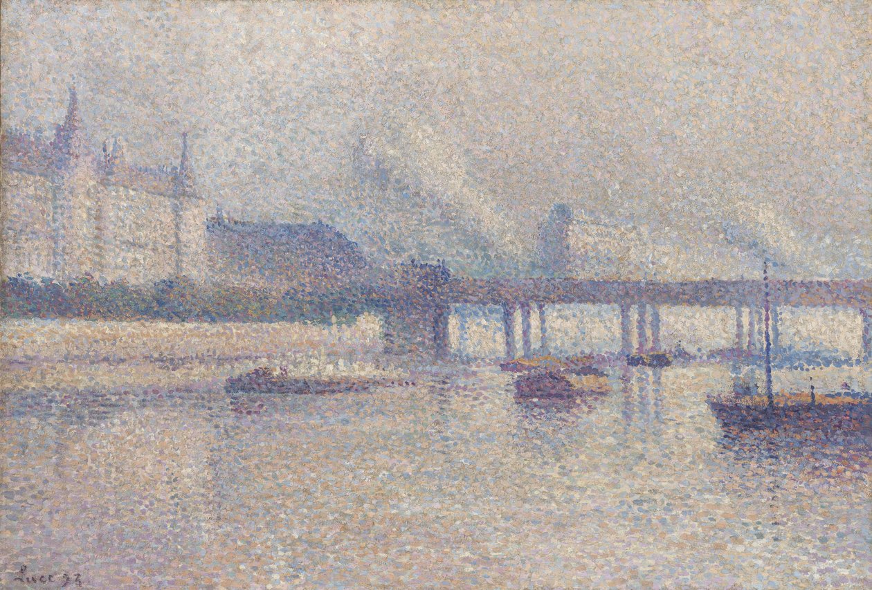 Seine-joen rannat Pariisissa, 1893 tekijältä Maximilien Luce