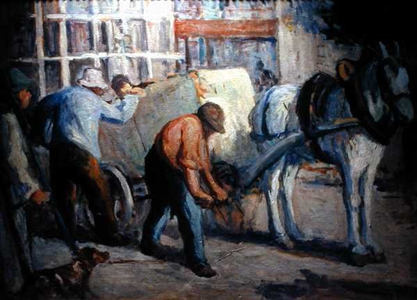 The Dray (öljy kankaalle) tekijältä Maximilien Luce