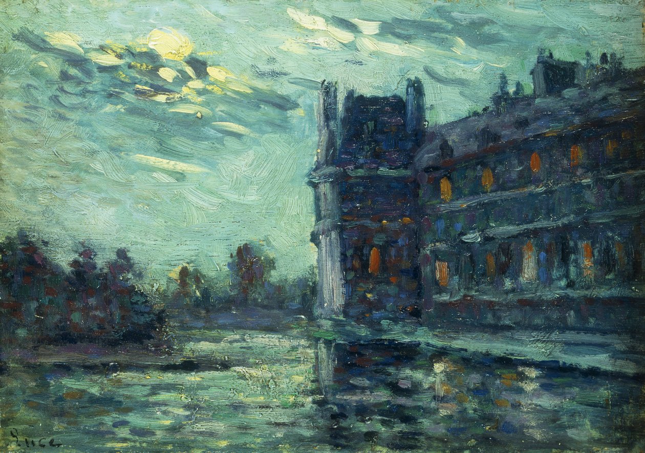 Vuoden 1910 tulvat, Pavillon de Flore, Louvre, Pariisi; Vuoden 1910 tulvat, Le Pavillon de Flore, 1910 tekijältä Maximilien Luce