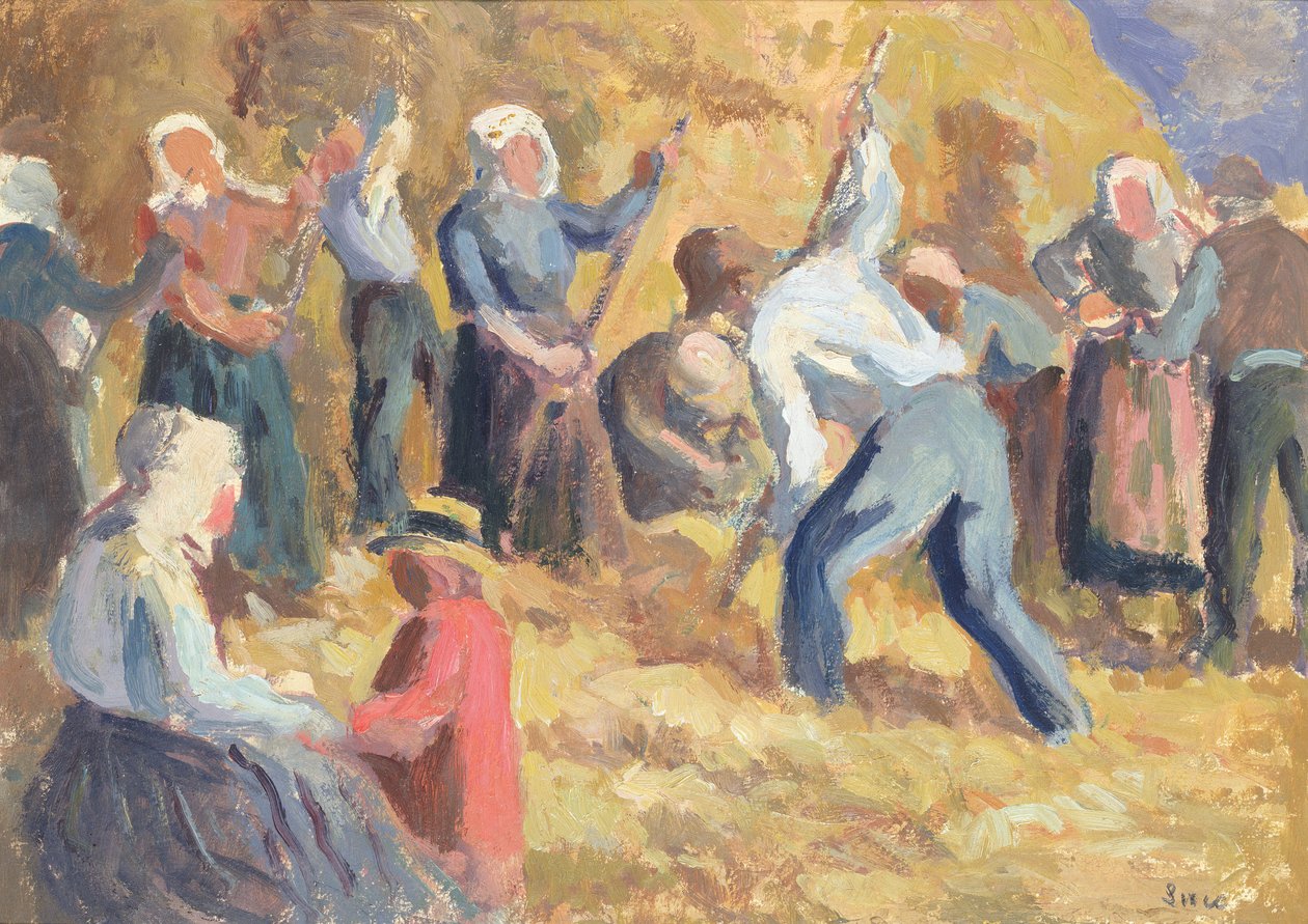 The Harvest, n. 1914 (öljy paperille) tekijältä Maximilien Luce