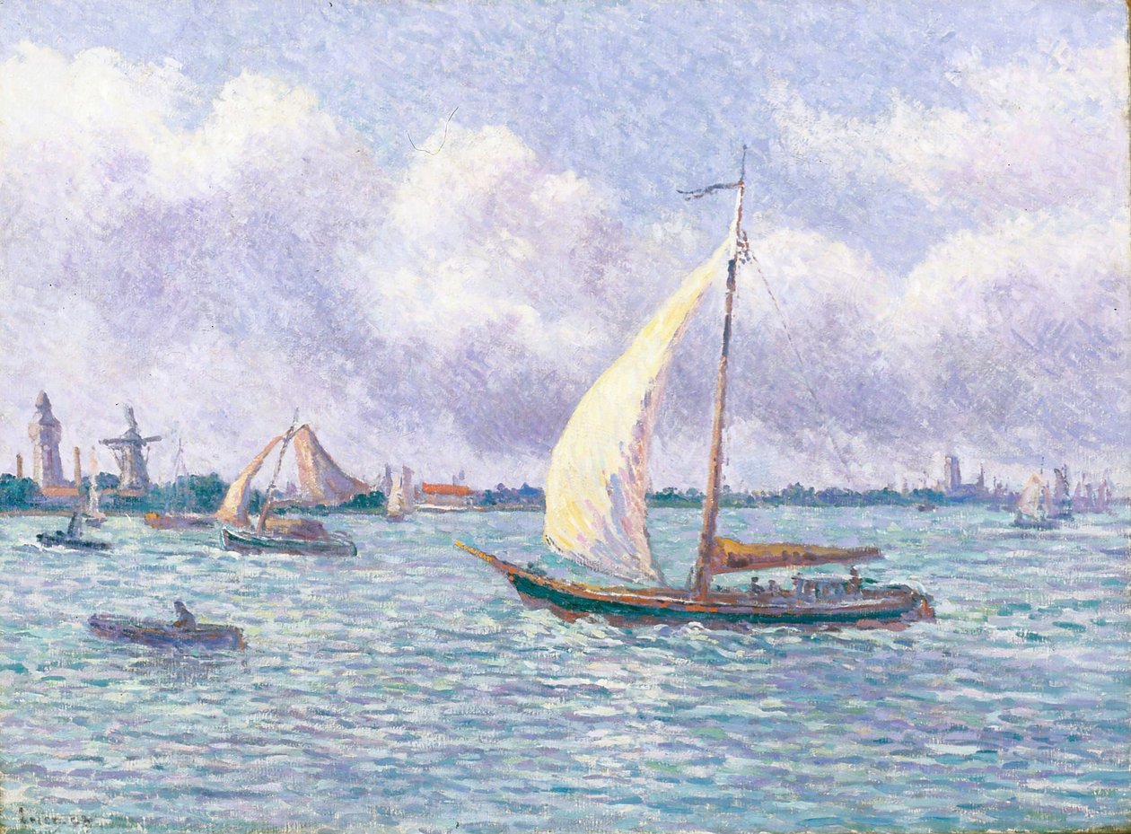 Maas lähellä Dordrechtia tekijältä Maximilien Luce