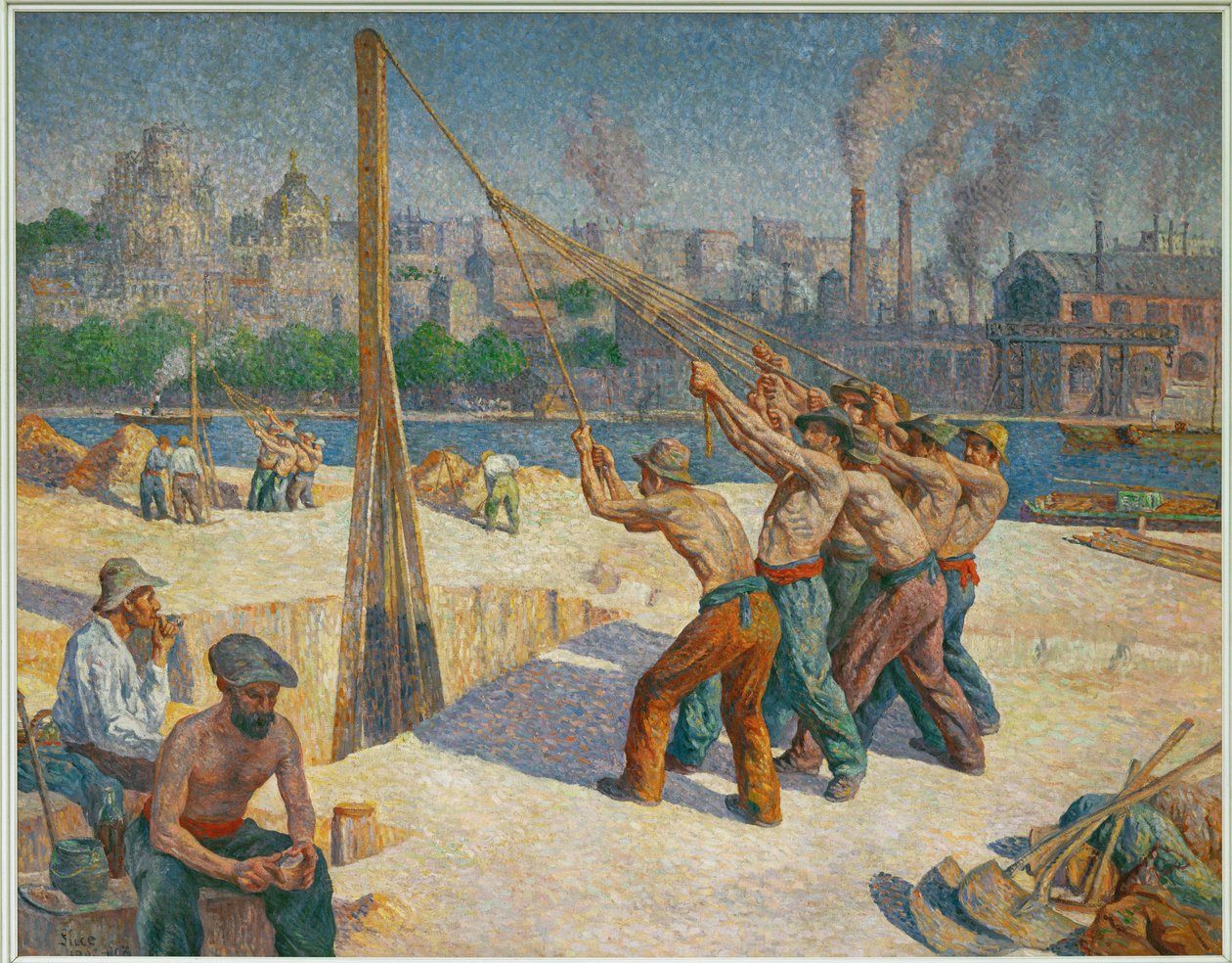 Paalunajurit (öljy kankaalle) tekijältä Maximilien Luce