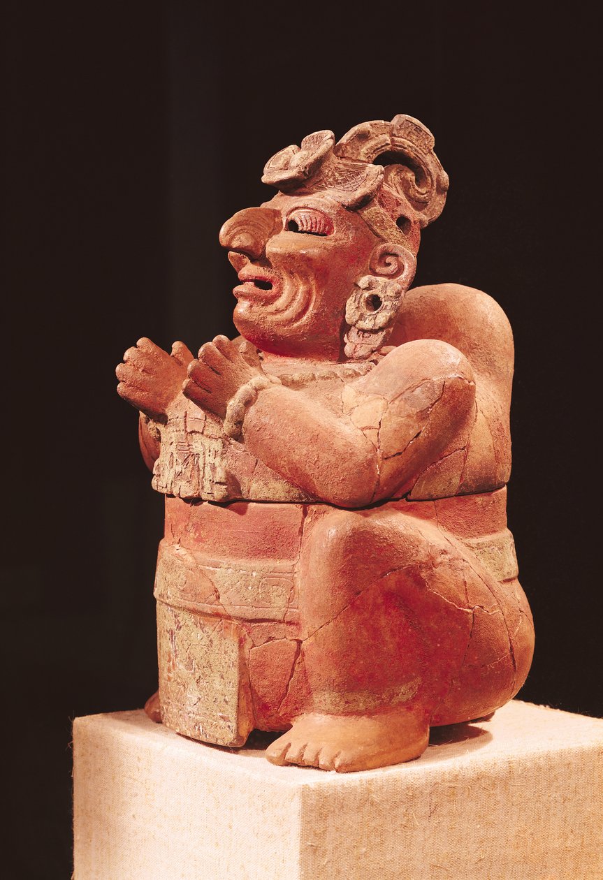 Antropomorfinen suitsutusastia, Guatemalassa, klassinen kausi, 250-600 (terrakotta) tekijältä Mayan