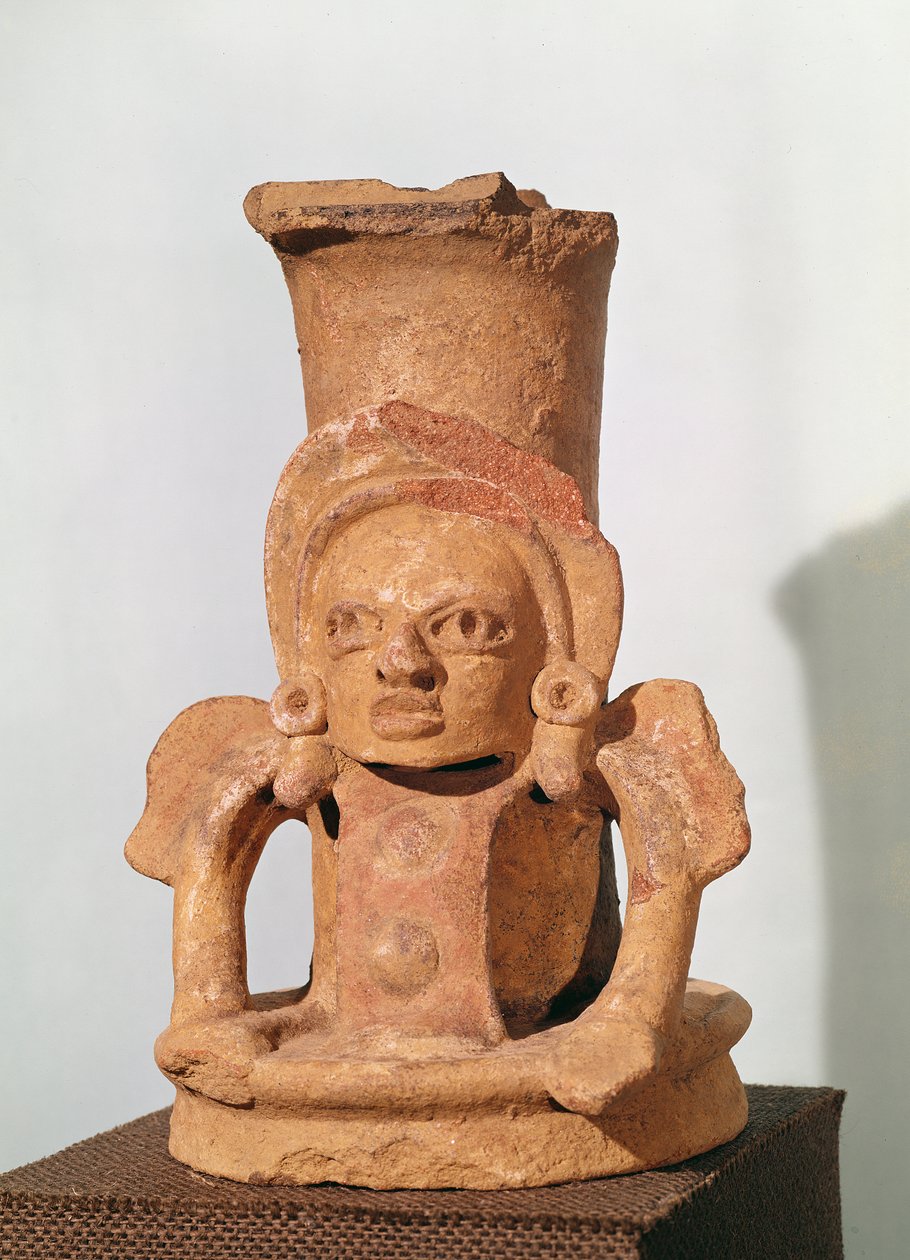 Suitsuttaja istuvan hahmon muodossa, esiklassinen aika (keramiikka) tekijältä Mayan