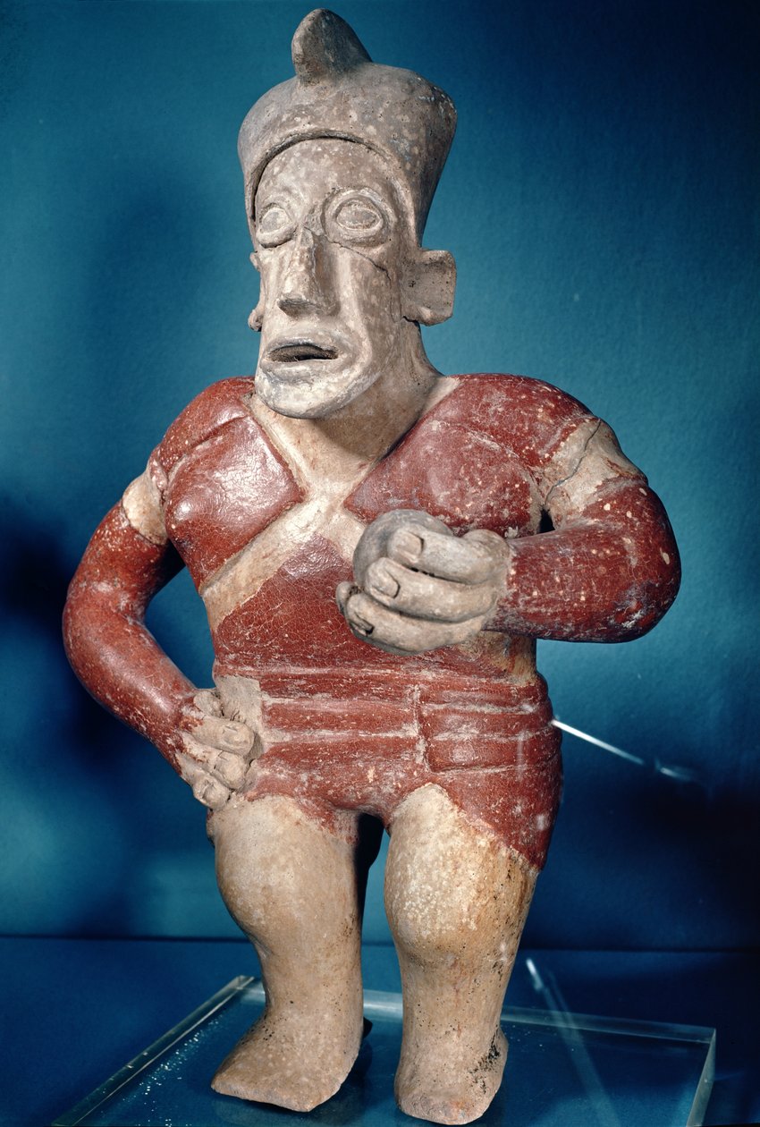 Tlachtli-pelaajan hahmo kypärässä, Jaliscosta, Classic Period, 400-700 tekijältä Mayan