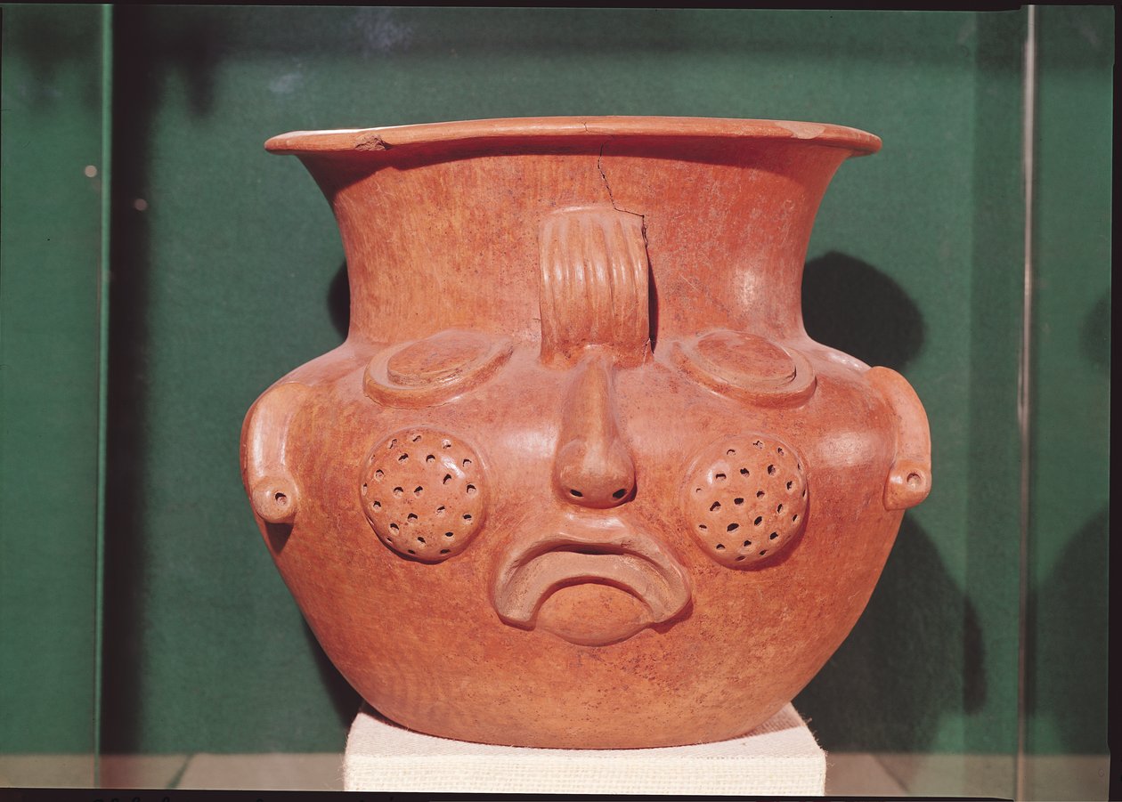 Pallomainen kasvomaljakko, Kalminaljuy, Guatemala, esiklassinen aika, 1000-250 eKr. (terrakotta) tekijältä Mayan