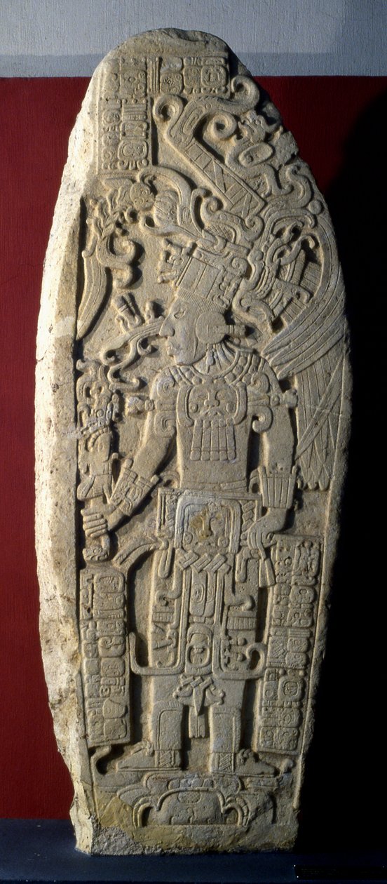 Machaquila Stela 7, myöhäinen klassikkokausi, 830 jKr tekijältä Mayan