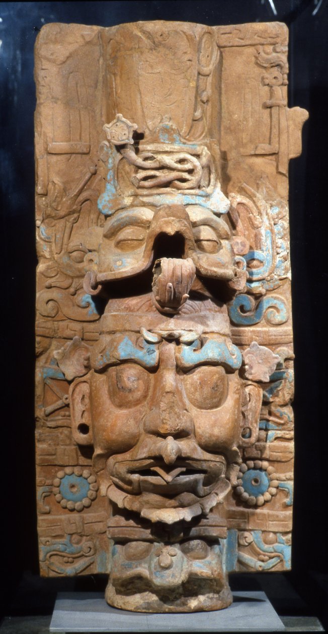 Palenque, suitsukkeenpoltin, myöhäinen klassikkokausi, 600-900 jKr (terrakotta) (310199:n takaosa) tekijältä Mayan