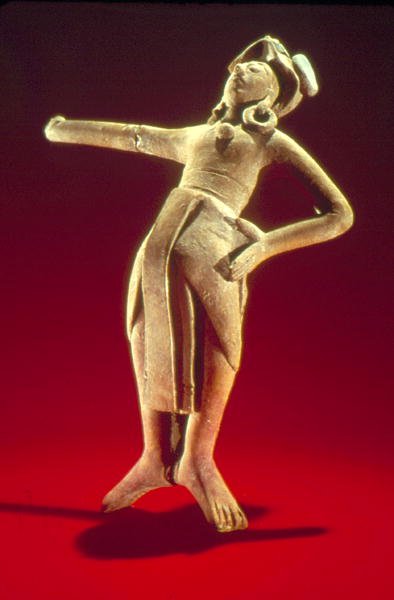 Pyhän pallopelaajan hahmo, Jainan saarelta, n. 600-900 (saviastia). tekijältä Mayan