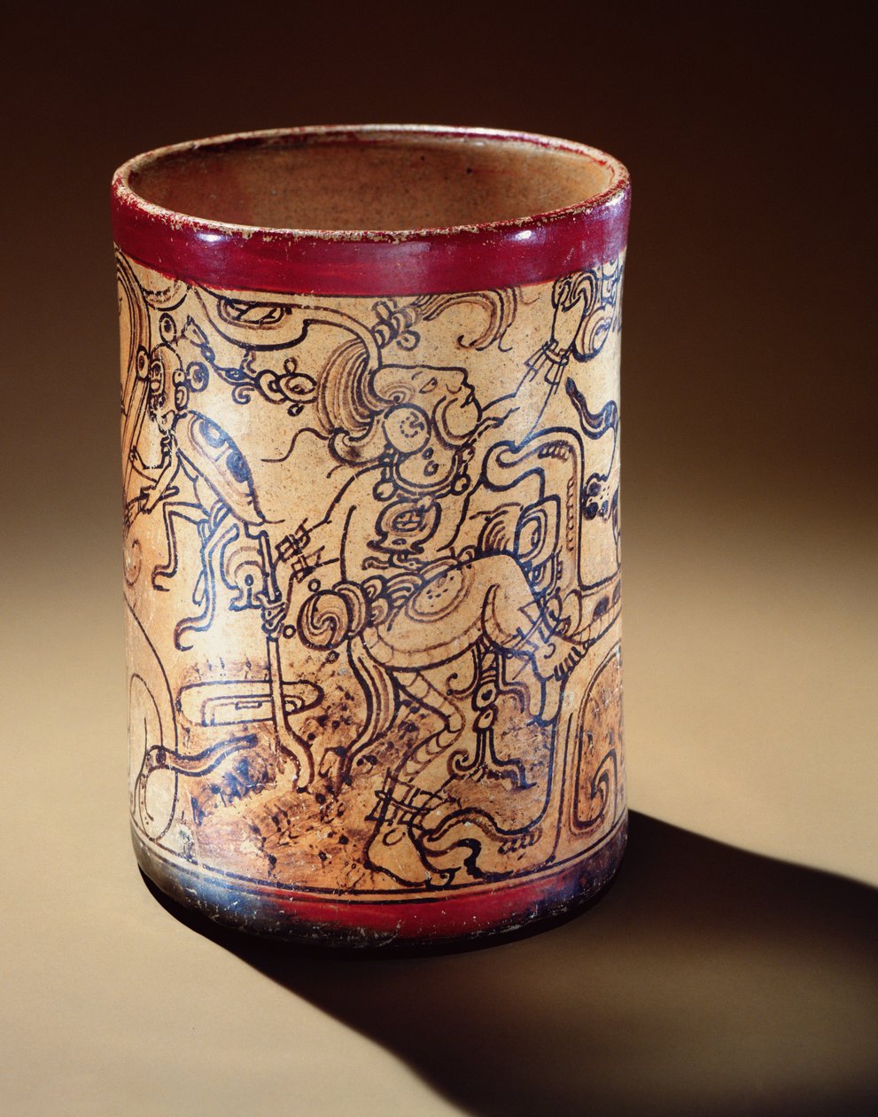 Alus mytologisella kohtauksella, Guatemala (keraaminen) tekijältä Mayan