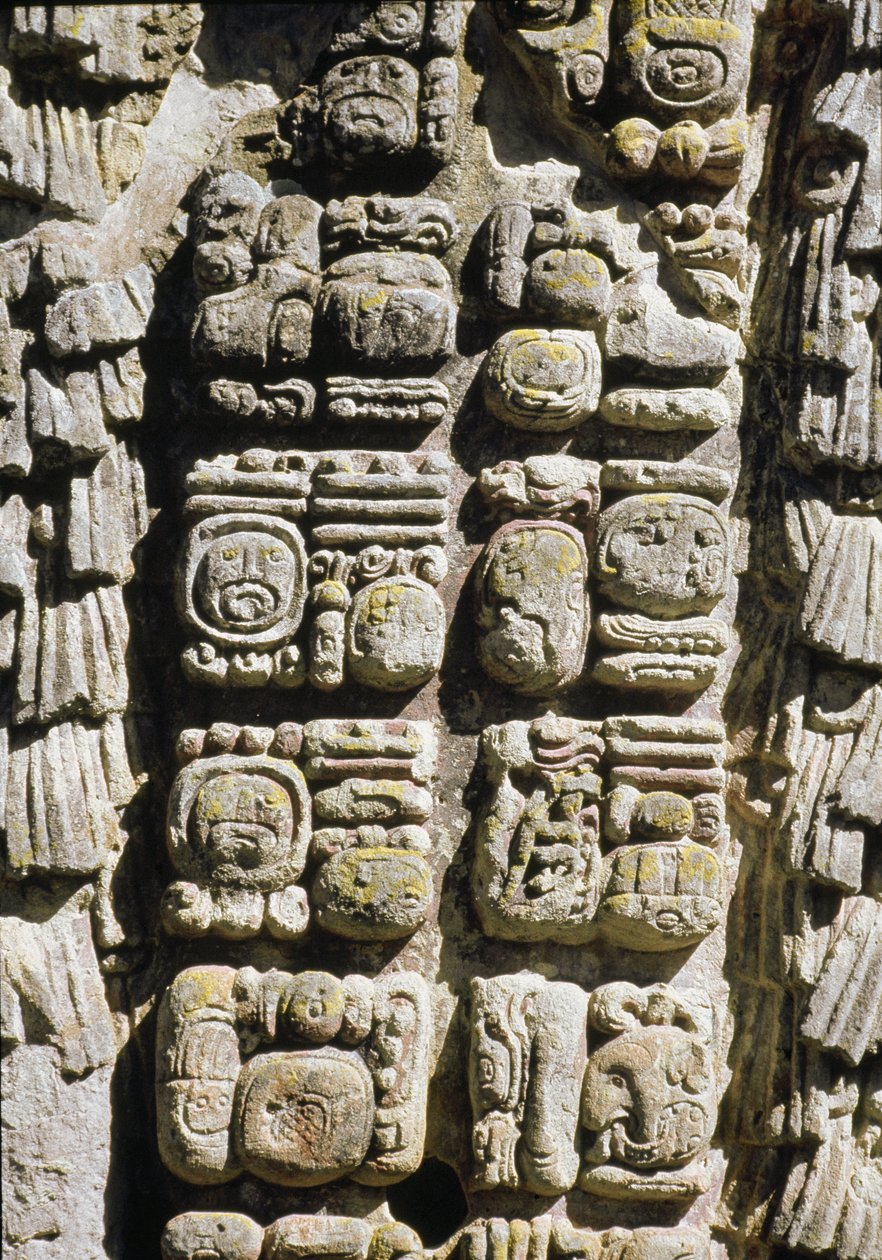 Stele A, seremonioiden aukio, 731 jKr tekijältä Mayan