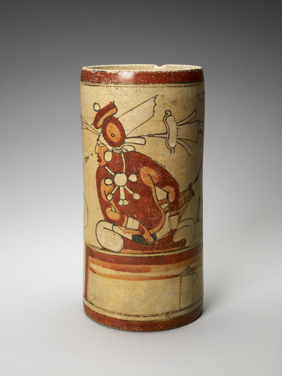 Maljakko esittelytilanteella, 600-900 jKr (keramiikka ja lippa) tekijältä Mayan