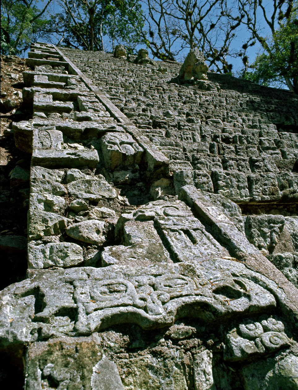 Näkymä hieroglyfiportaille, 743 jKr tekijältä Mayan