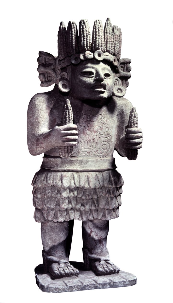 Kolumbiaa edeltävä sivilisaatio: Maya-patsas, joka edustaa piikojen jumalaa. Pariisi, Musee de l