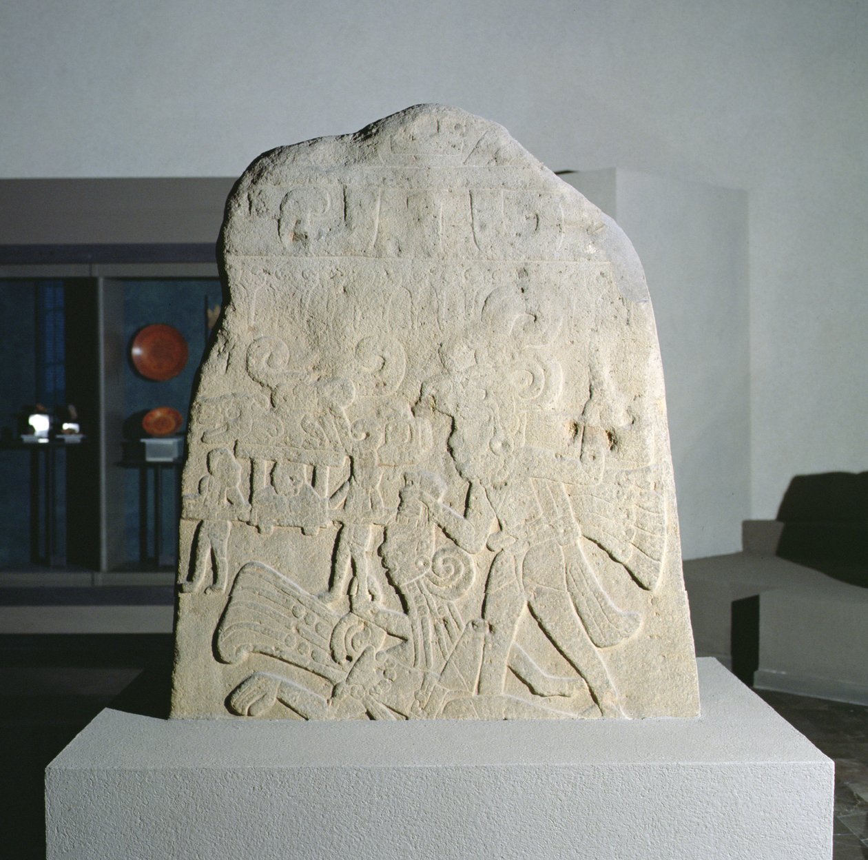 Stele 21 Izapasta, Chiapasista, Meksikosta, varhainen klassikkokausi (300-600 jKr) (kivi) tekijältä Mayan Mayan