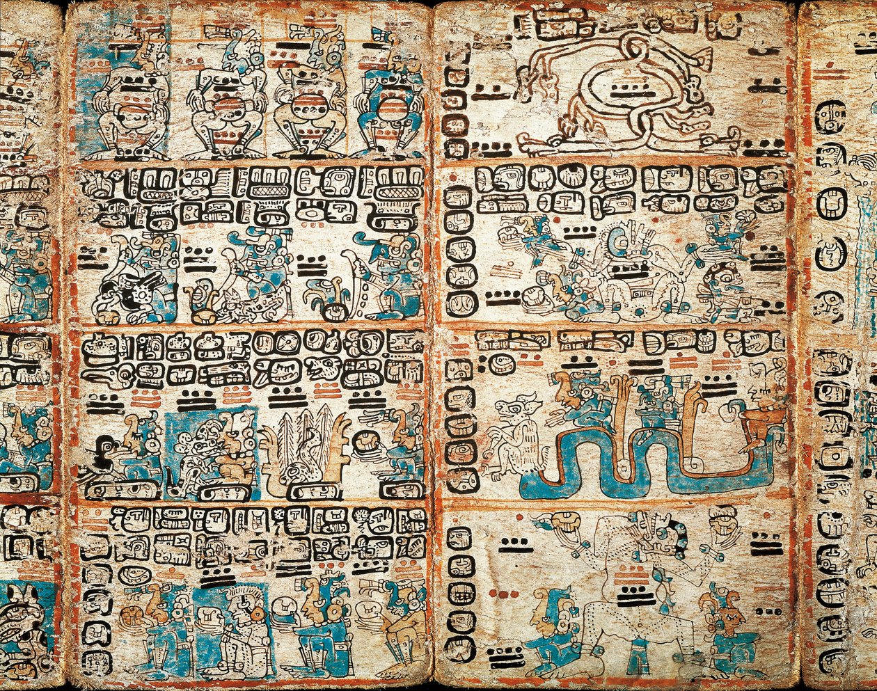 Madridin Codex, maalattuja miniatyyrejä tekijältä Mayan Mayan