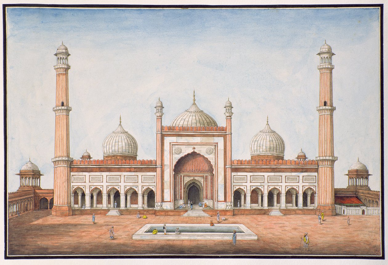 Jummah Musjeed, Delhi, n. 1840 tekijältä Mazar or Mazhar Ali Khan