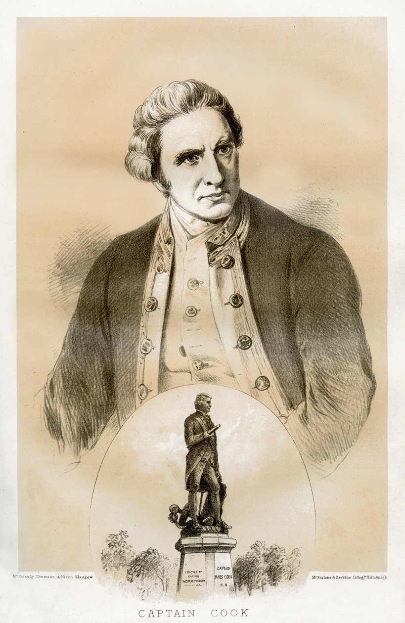 Kapteeni James Cook, 1700-luvun brittiläinen merivoimien upseeri ja tutkimusmatkailija, 1879 tekijältä McFarlane and Erskine