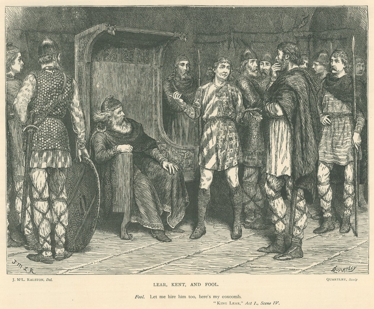 Kuningas Learin kuvitus (kaiverrus) tekijältä McLaren John Ralston