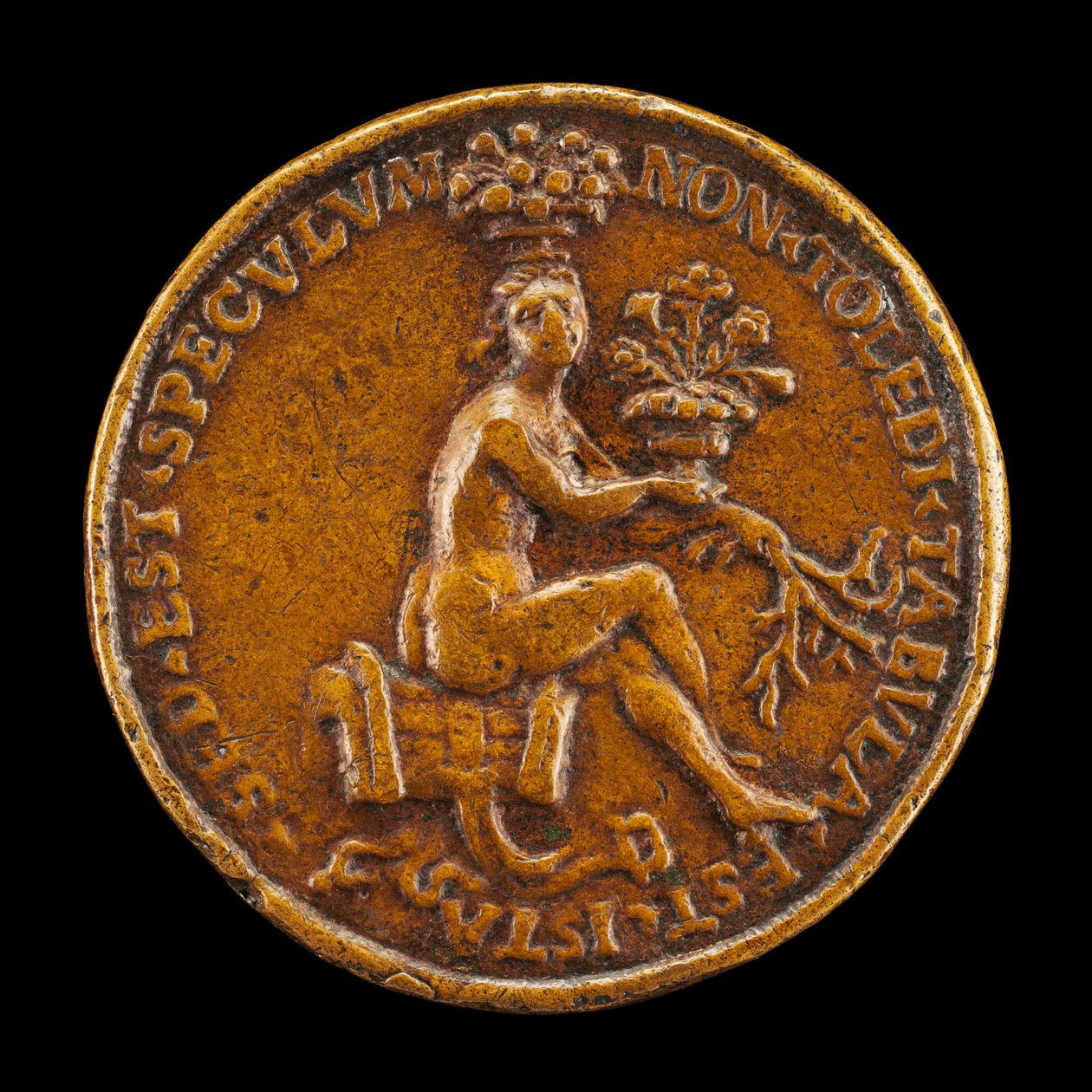 Nainen istuu satulassa [käänteinen], 1518. tekijältä Medallist of 1518