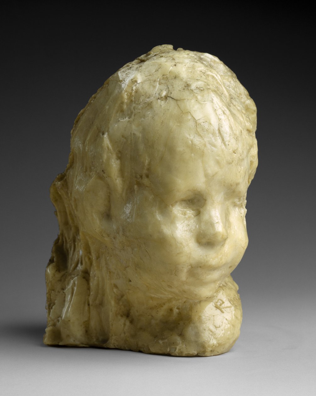 Lapsen pää (juutalainen poika), n. 1892 (vaha ja kipsi) tekijältä Medardo Rosso
