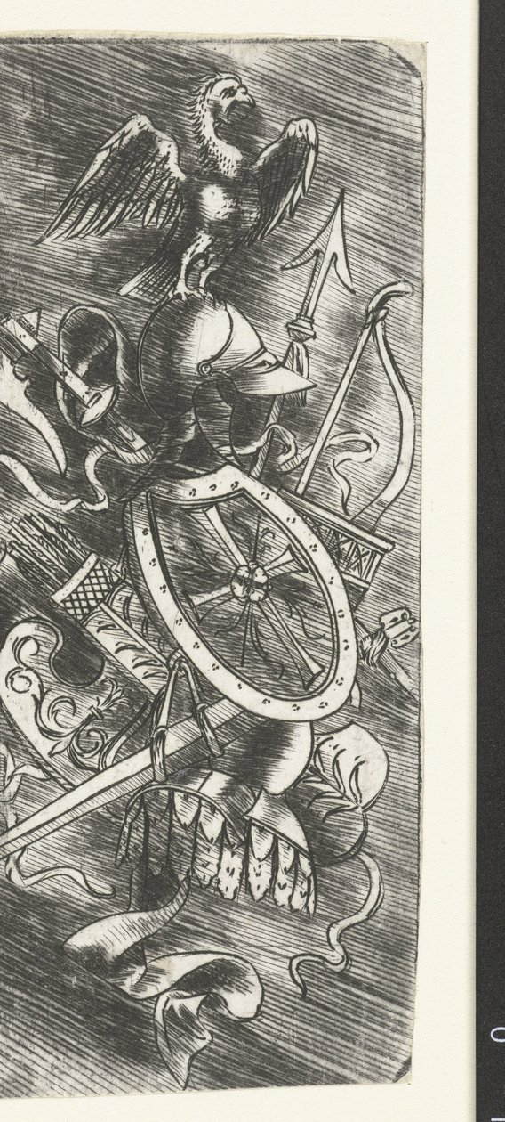 Kotka asepokaalien päällä, mukaan lukien erilaisia ​​aseita tekijältä Meester van 1515