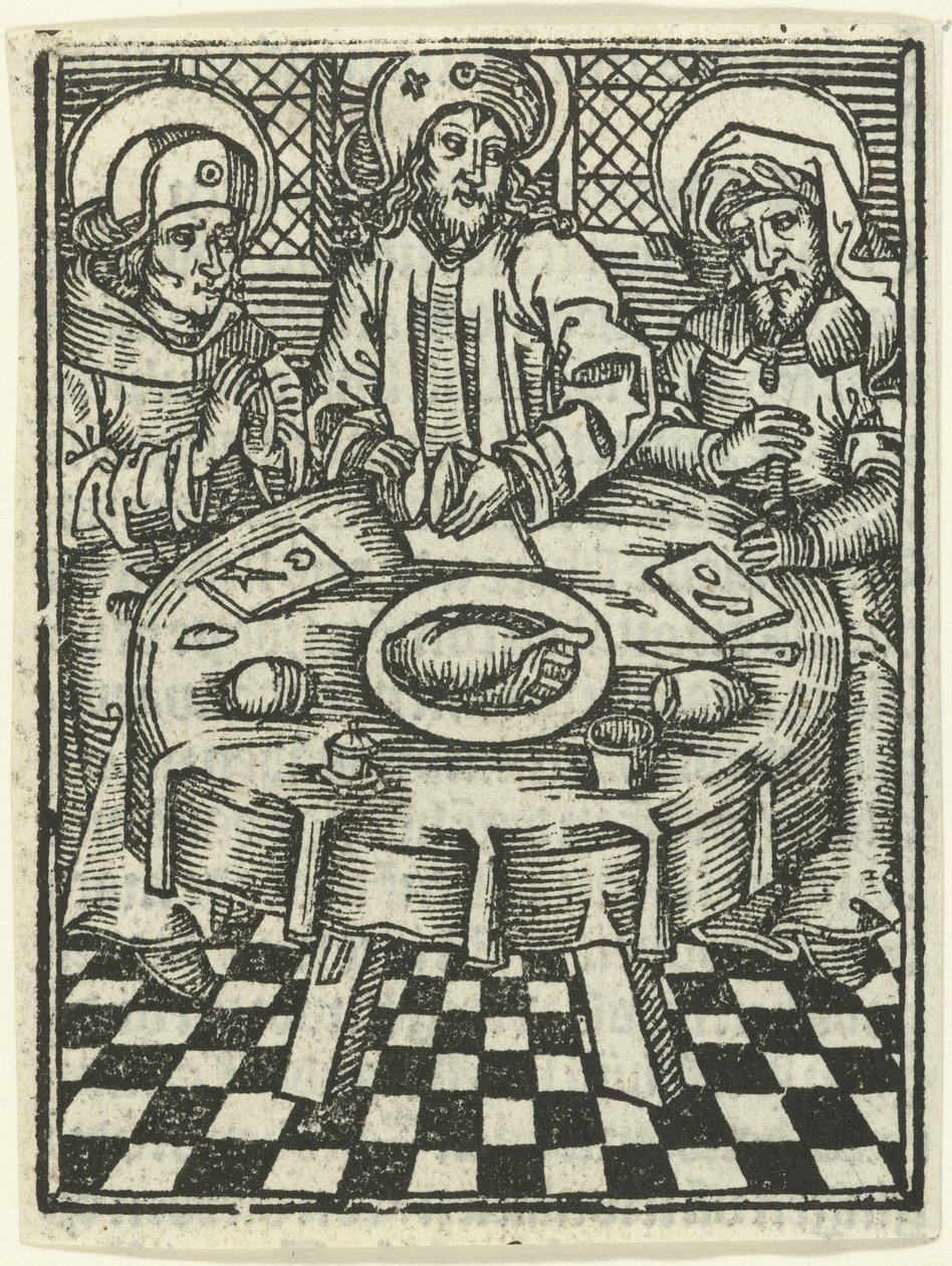 Ateria Emmauksessa tekijältä Meester van de Delbecq Schreiber Passie (attributed to)