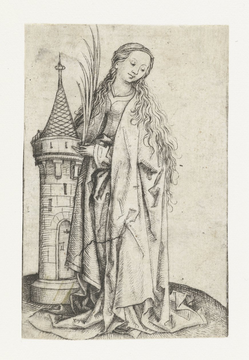 Saint Barbara (iso versio) tekijältä Meester van het Amsterdamse Kabinet