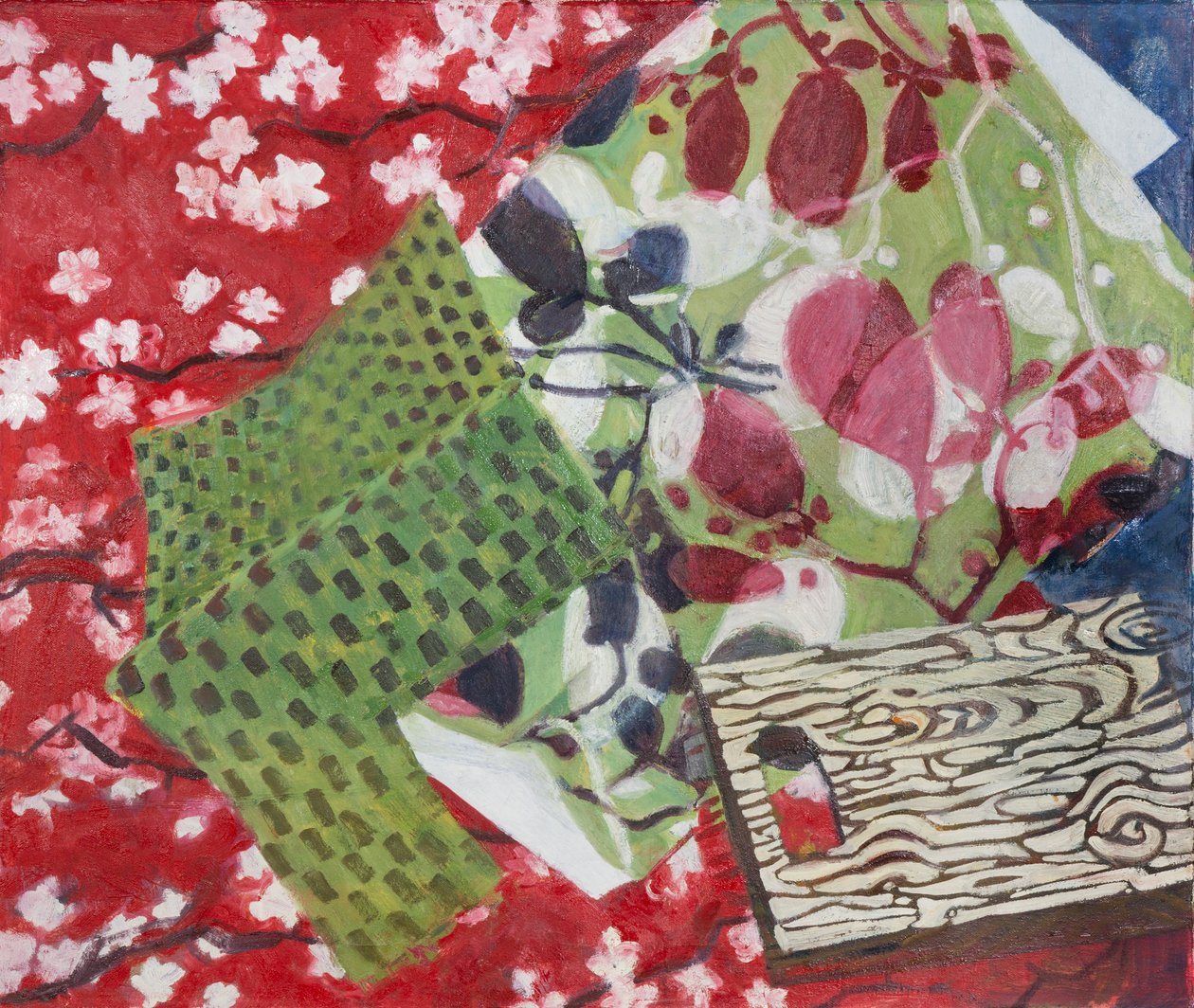 Still Life with Four Patterns, 2011 (öljy kankaalle) tekijältä Megan Williamson
