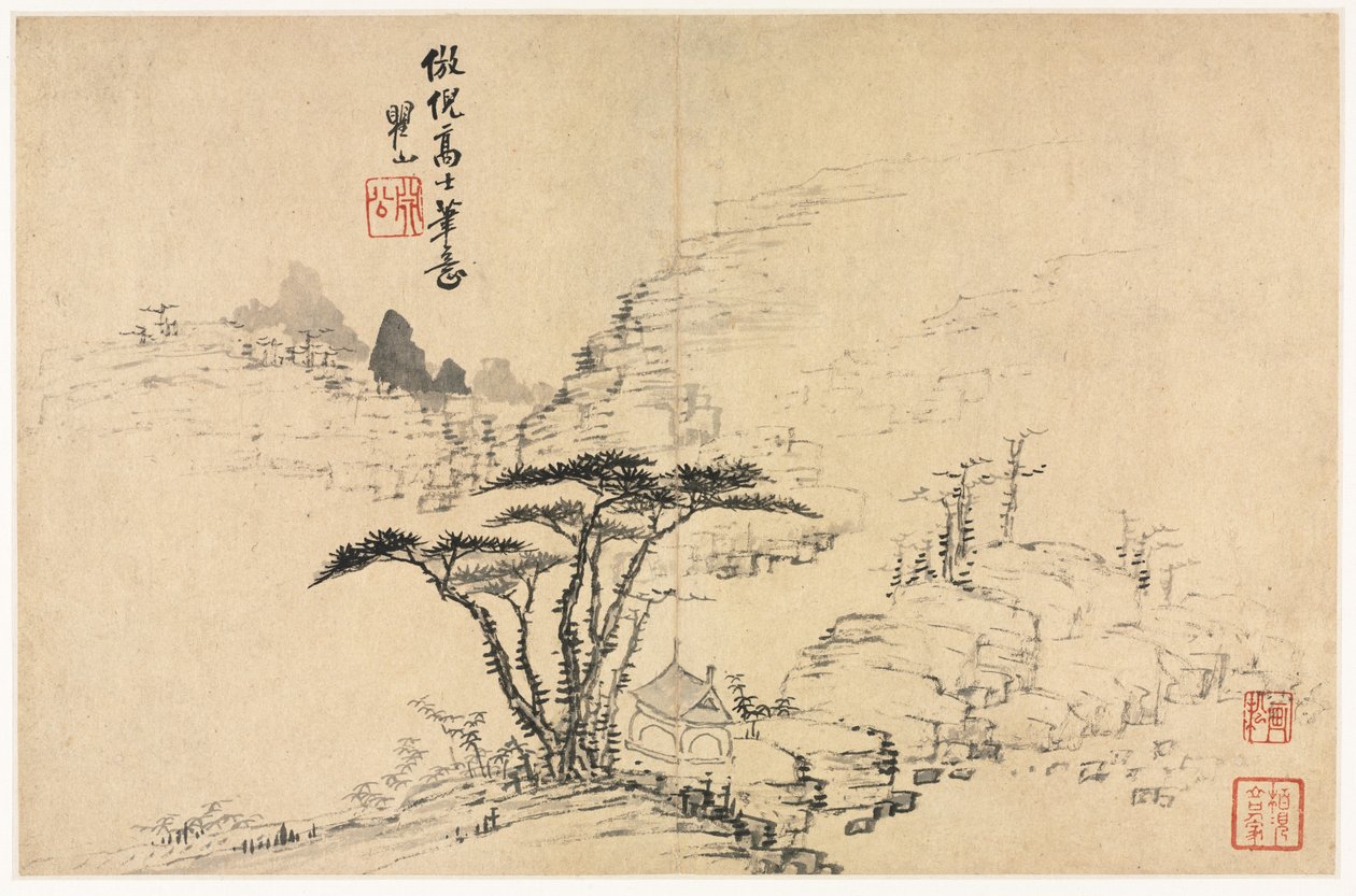 Maisemat eri tyyleinä vanhojen mestareiden mukaan, 1690. tekijältä Mei Qing