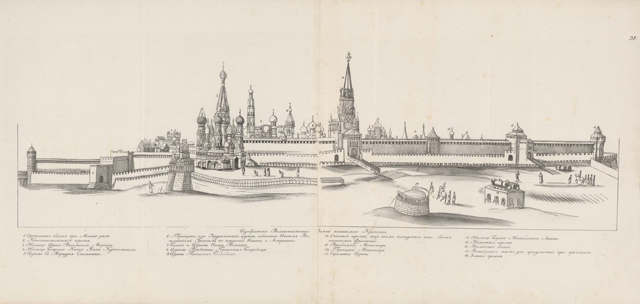 Moskovan Kreml idästä katsottuna, 1661-1662. tekijältä Meierberg