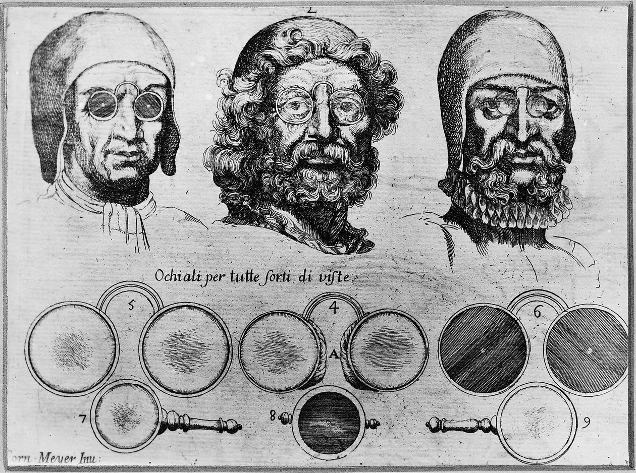Optiikka. Lähde: Roomaan palaamisen taide, navigointi jätetty pois..., 1685 tekijältä Meijer