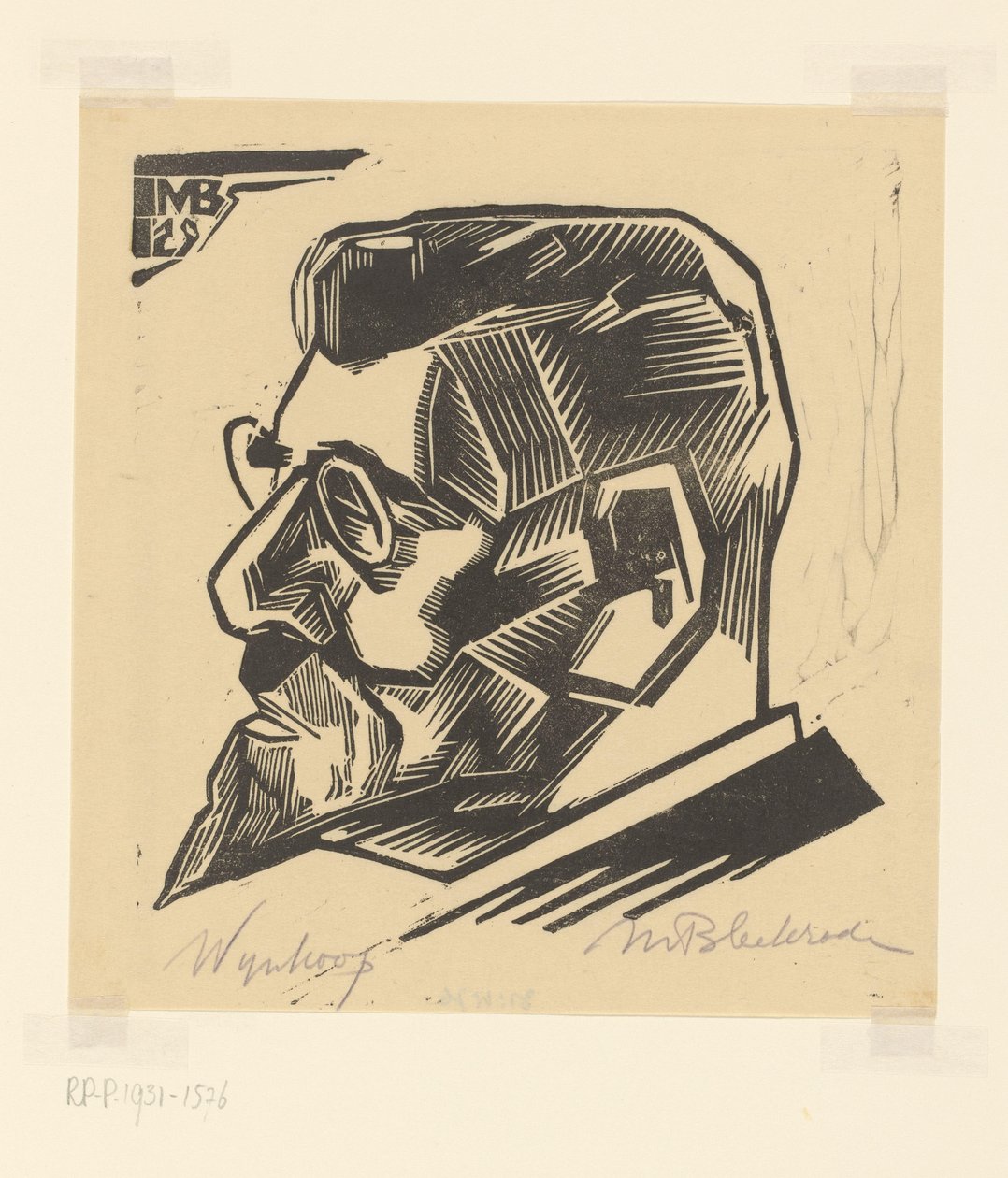 David Wijnkoopin muotokuva (otsikko esineessä) tekijältä Meijer Bleekrode (signed by artist)