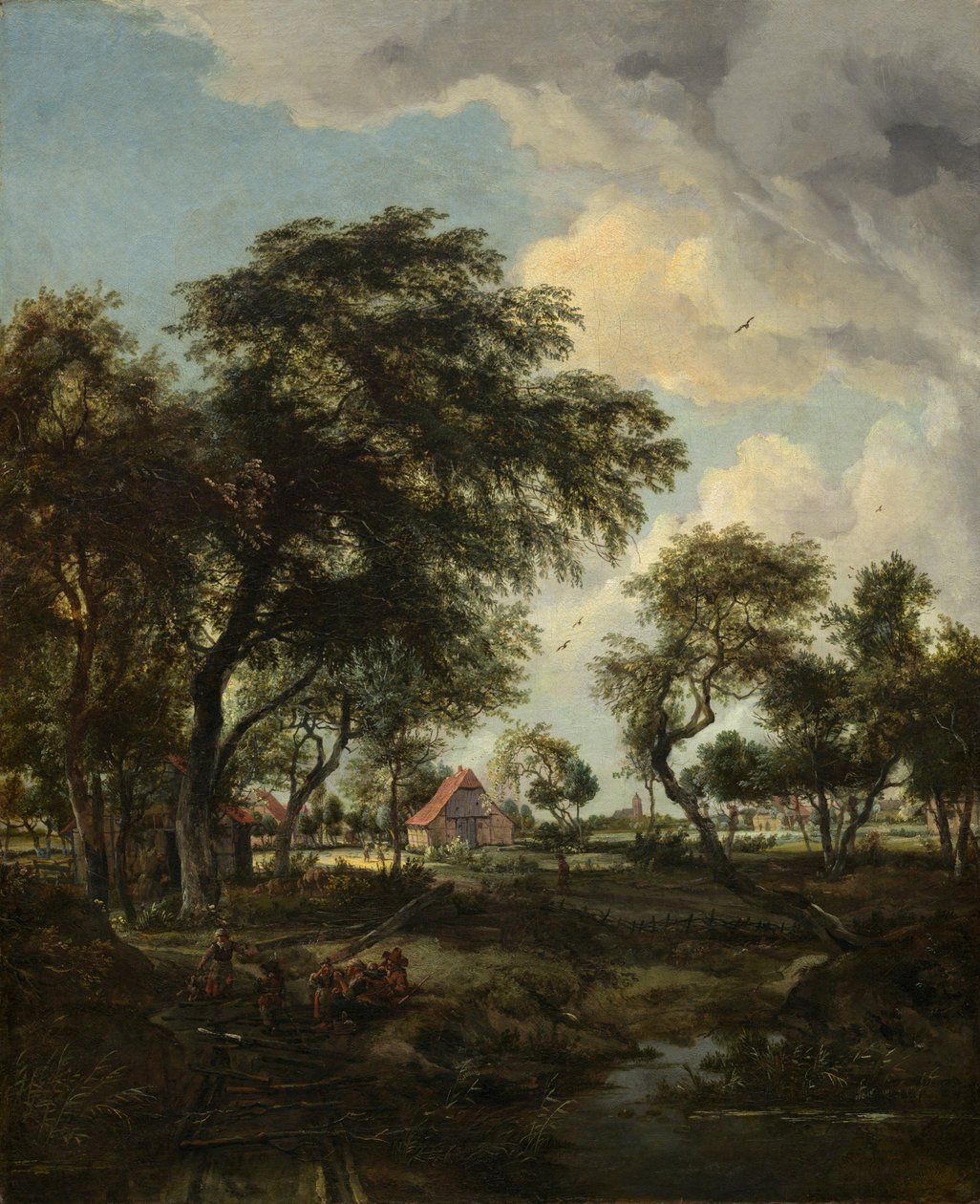 Maatila auringonvalossa, 1668. tekijältä Meindert Hobbema