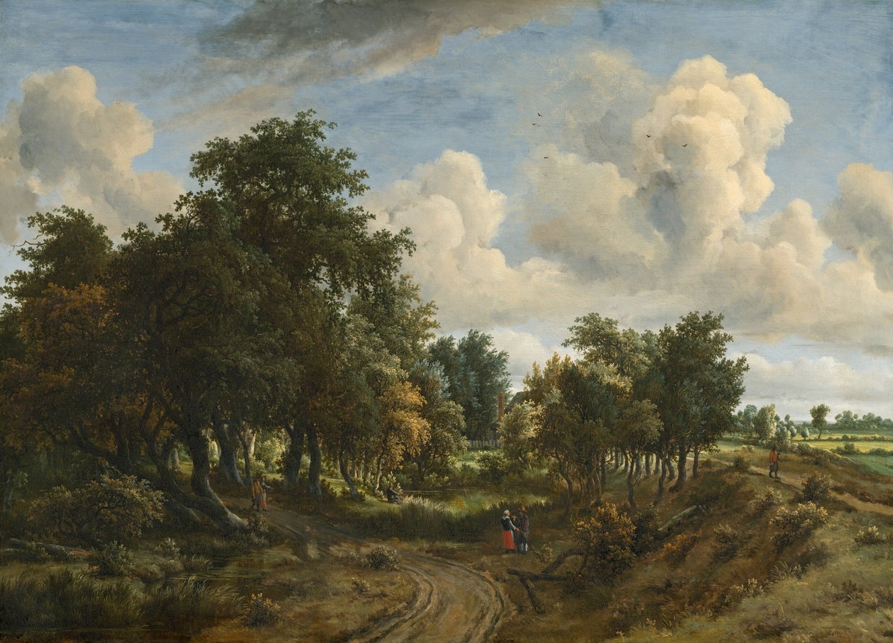 Metsäinen maisema, 1663. tekijältä Meindert Hobbema
