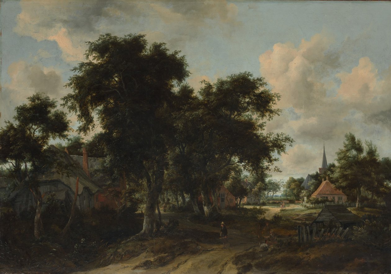 Sisäänkäynti kylään, n. 1665. tekijältä Meindert Hobbema