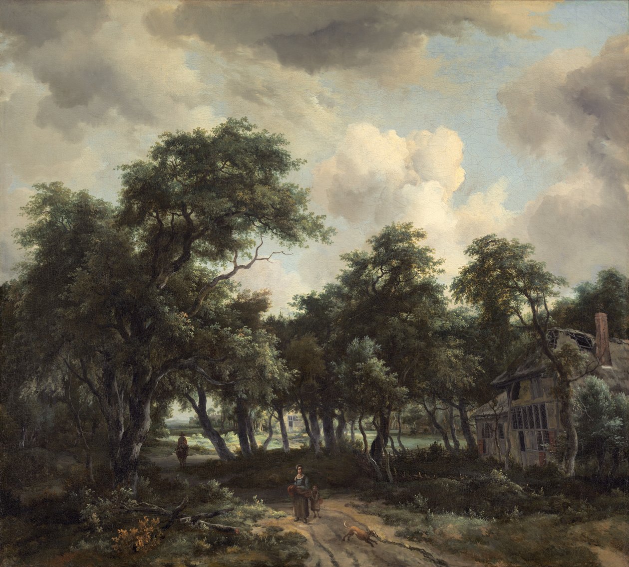 Kota puiden keskellä, n. 1664. tekijältä Meindert Hobbema